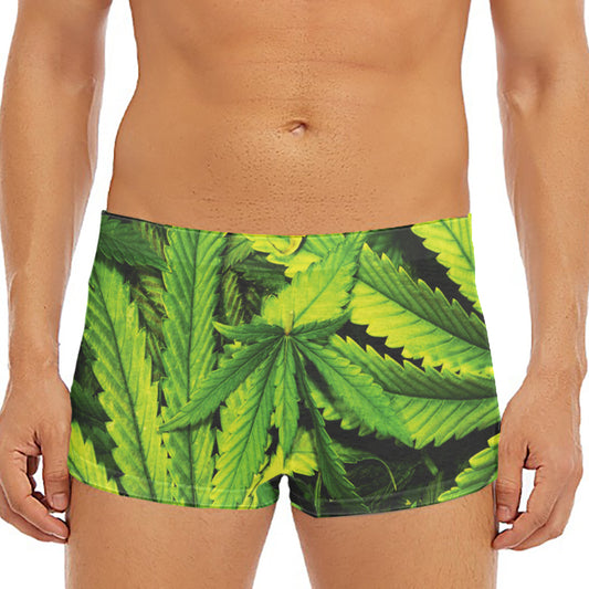 Cannabis Print Men's Short Boxer Briefs