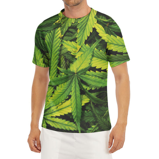 Cannabis Print Men's Short Sleeve Rash Guard