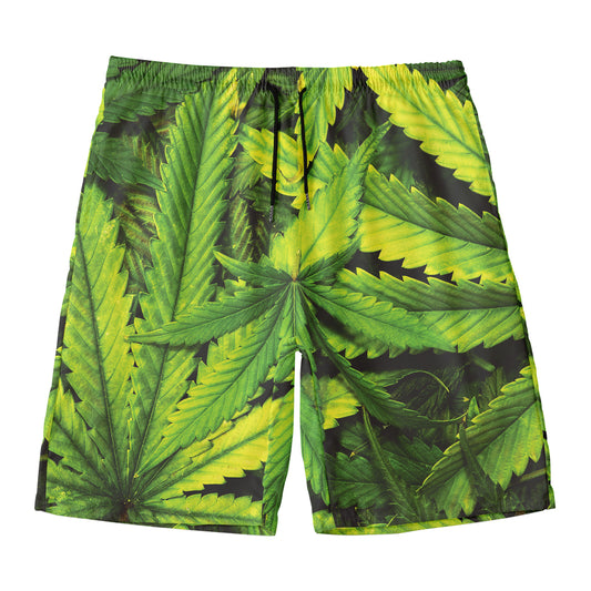 Cannabis Print Men's Swim Trunks