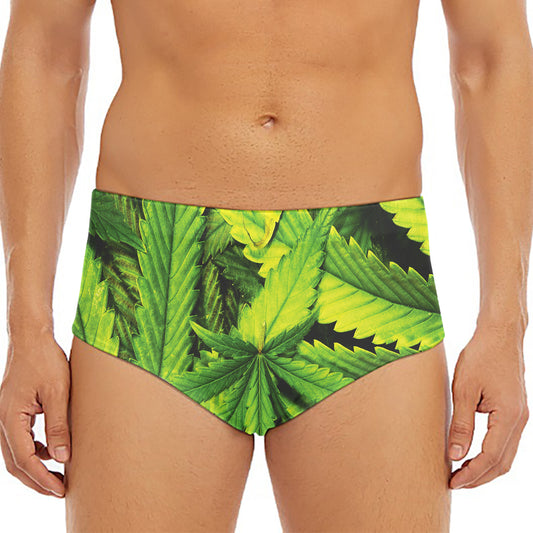 Cannabis Print Men's Triangle Swim Briefs