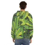 Cannabis Print Men's Velvet Pullover Hoodie