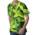 Cannabis Print Men's Velvet T-Shirt