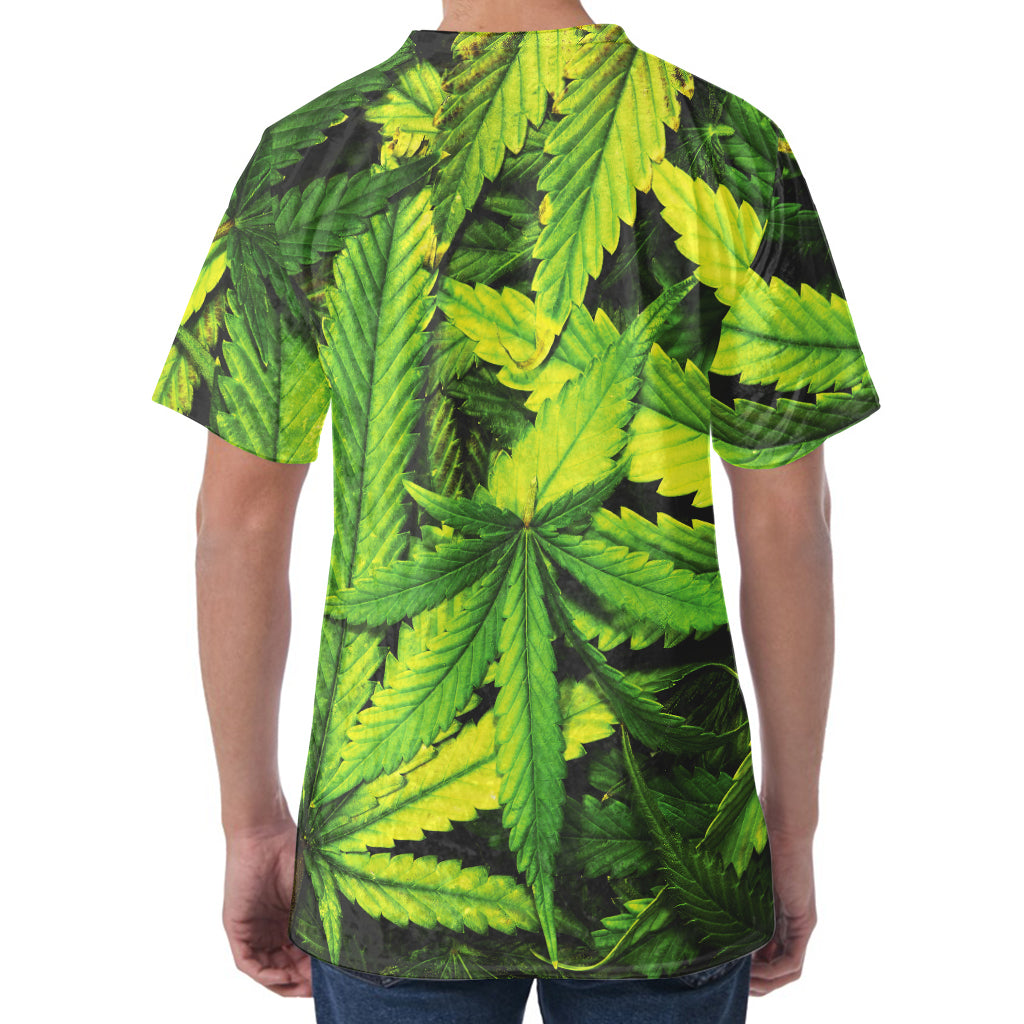 Cannabis Print Men's Velvet T-Shirt