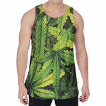 Cannabis Print Men's Velvet Tank Top