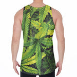 Cannabis Print Men's Velvet Tank Top
