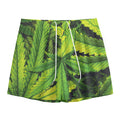 Cannabis Print Mesh Shorts
