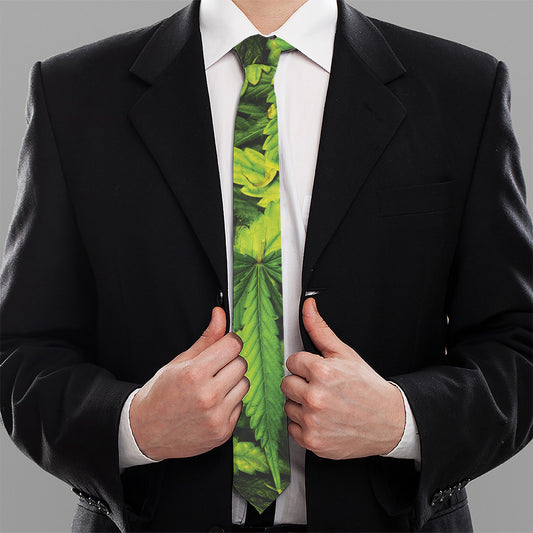 Cannabis Print Necktie