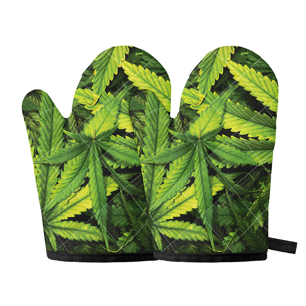 Cannabis Print Oven Mitts