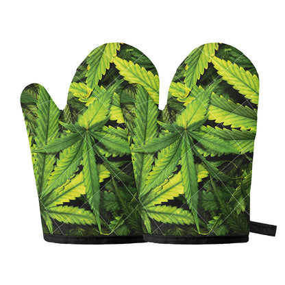 Cannabis Print Oven Mitts