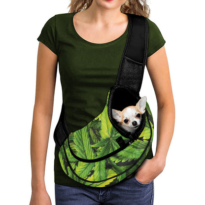 Cannabis Print Pet Sling Carrier