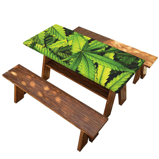 Cannabis Print Picnic Table Cover