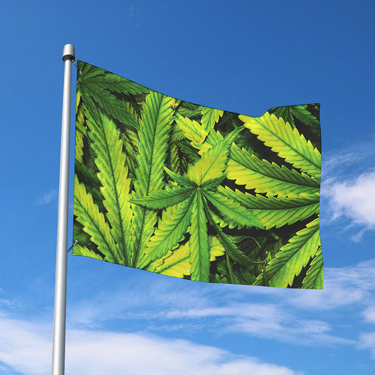 Cannabis Print Polyester Flag