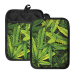 Cannabis Print Pot Holders With Pocket