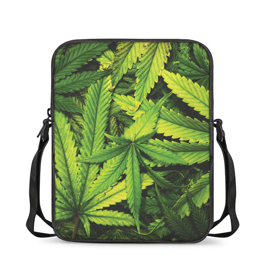 Cannabis Print Rectangular Crossbody Bag