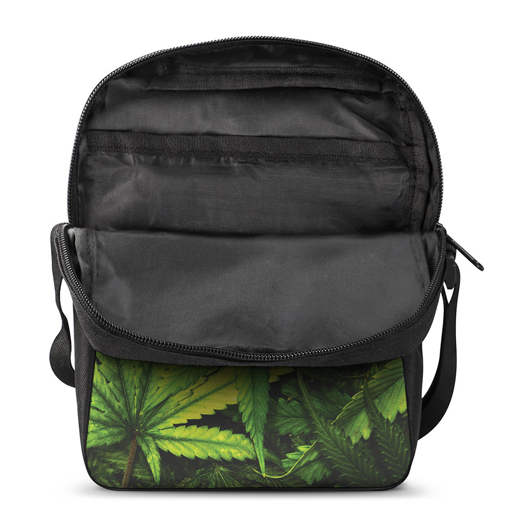 Cannabis Print Rectangular Crossbody Bag