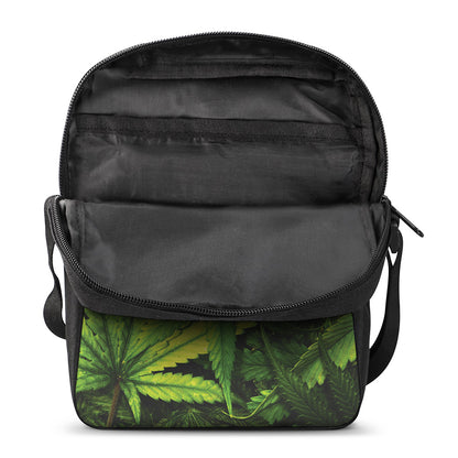 Cannabis Print Rectangular Crossbody Bag