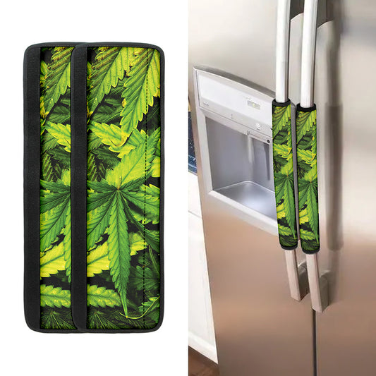 Cannabis Print Refrigerator Handle Covers