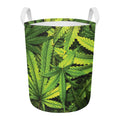 Cannabis Print Round Laundry Basket