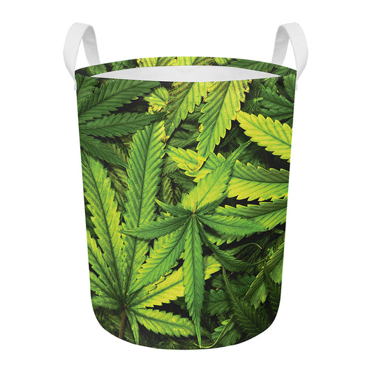 Cannabis Print Round Laundry Basket