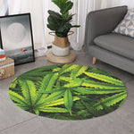 Cannabis Print Round Rug