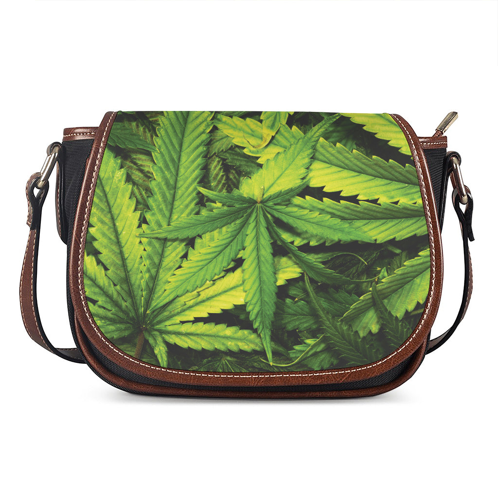 Cannabis Print Saddle Bag