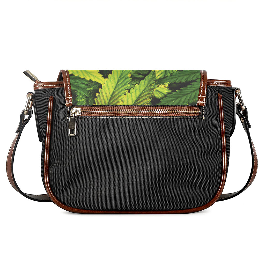 Cannabis Print Saddle Bag