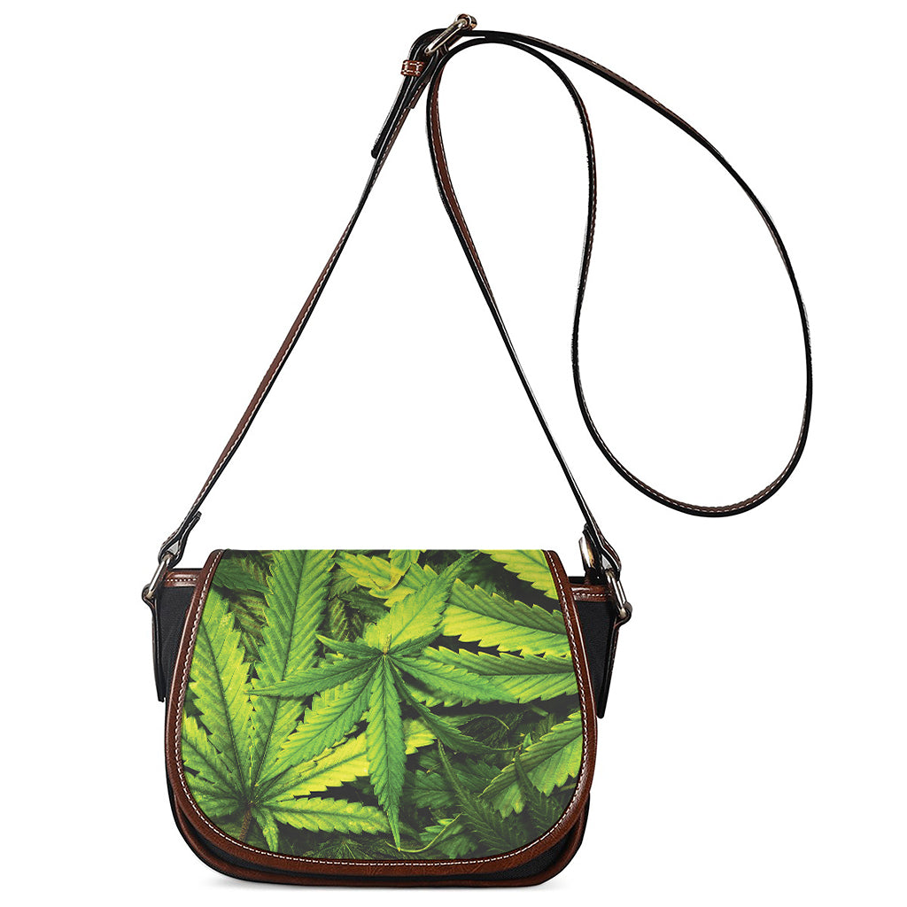 Cannabis Print Saddle Bag