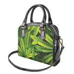 Cannabis Print Shoulder Handbag