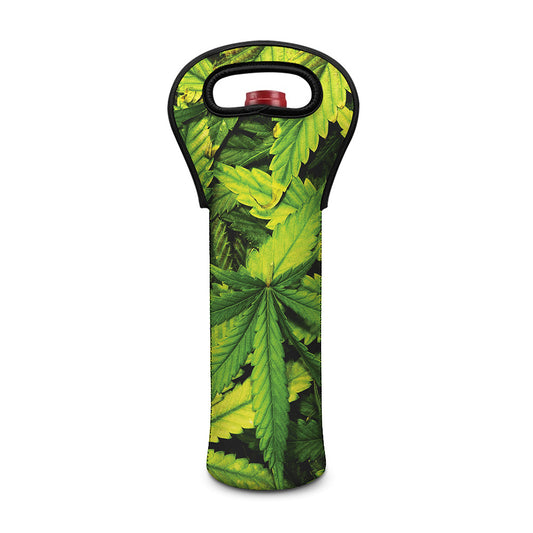 Cannabis Print Single Neoprene Wine Tote