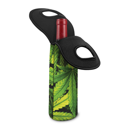 Cannabis Print Single Neoprene Wine Tote