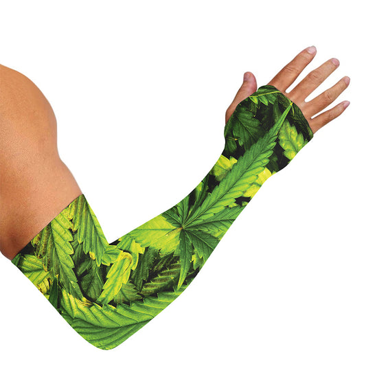 Cannabis Print Sun Protection Arm Sleeves