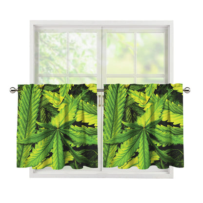 Cannabis Print Tier Curtains