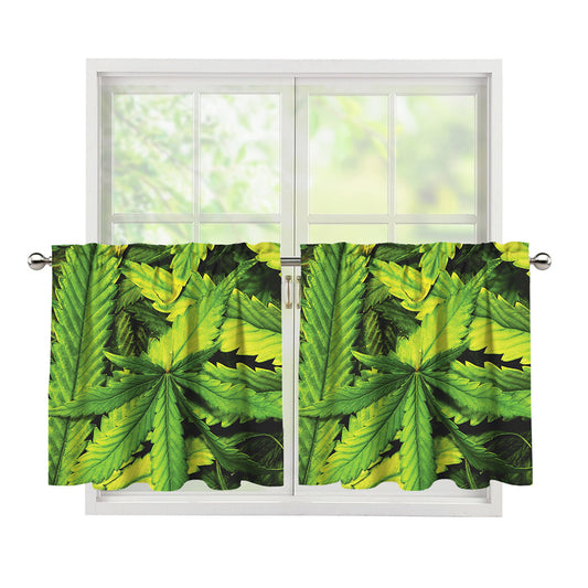 Cannabis Print Tier Curtains