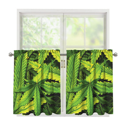 Cannabis Print Tier Curtains