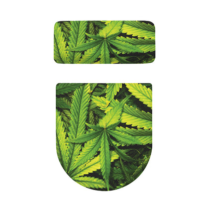 Cannabis Print Toilet Lid And Tank Cover Set