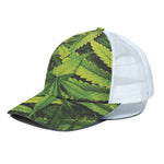 Cannabis Print White Mesh Trucker Cap