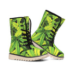 Cannabis Print Winter Boots
