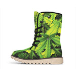 Cannabis Print Winter Boots