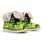 Cannabis Print Winter Boots
