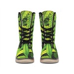 Cannabis Print Winter Boots