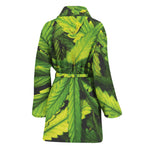 Cannabis Print Women's Bathrobe