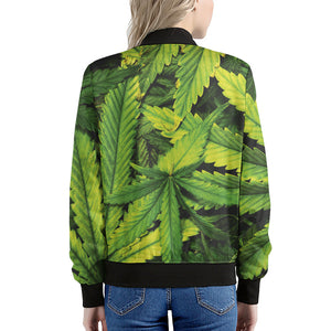 Cannabis Print Women's Bomber Jacket