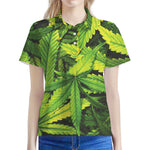 Cannabis Print Women's Polo Shirt