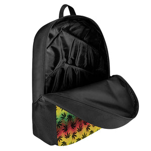 Cannabis Rasta Pattern Print 17 Inch Backpack