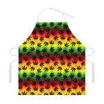 Cannabis Rasta Pattern Print Adjustable Apron