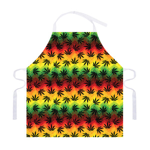 Cannabis Rasta Pattern Print Adjustable Apron