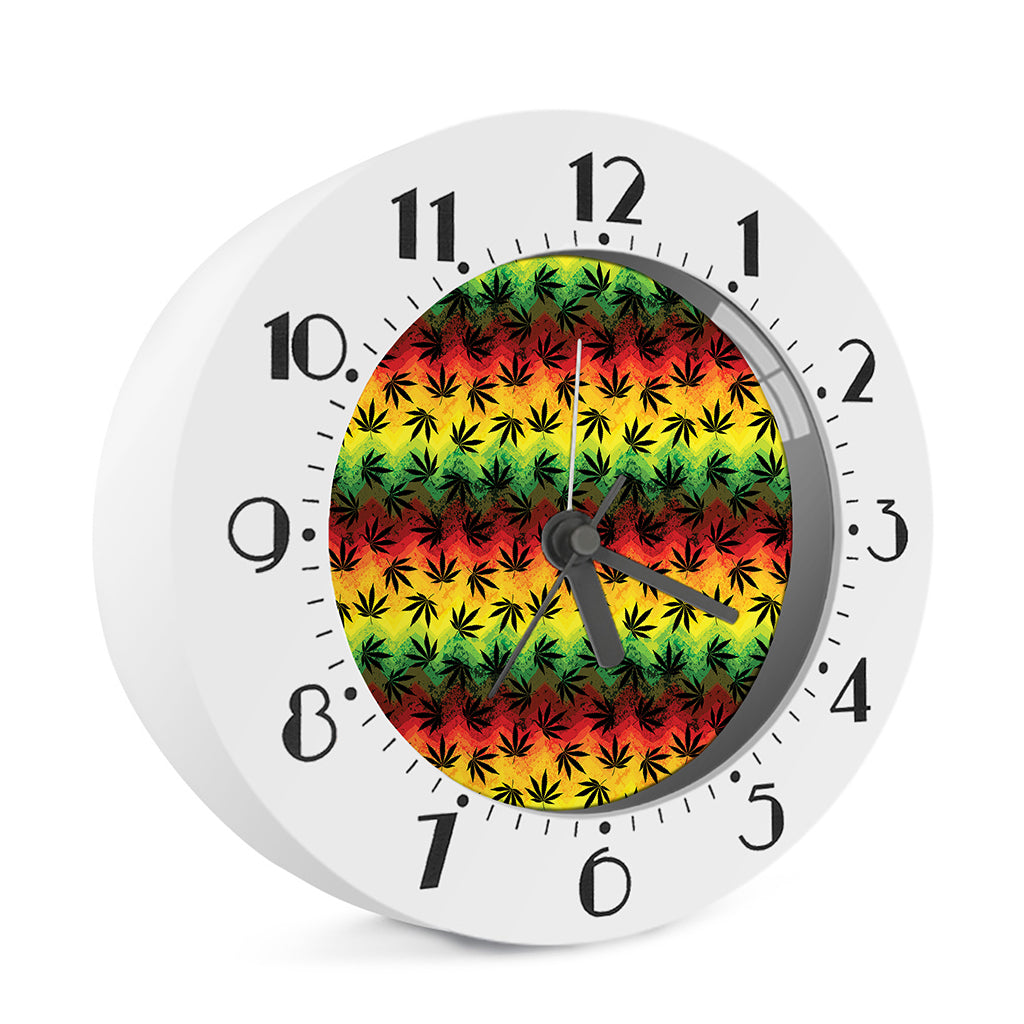Cannabis Rasta Pattern Print Alarm Clock