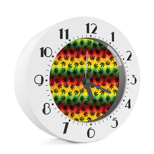 Cannabis Rasta Pattern Print Alarm Clock