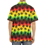 Cannabis Rasta Pattern Print Aloha Shirt