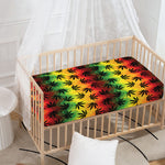 Cannabis Rasta Pattern Print Baby Crib Sheet